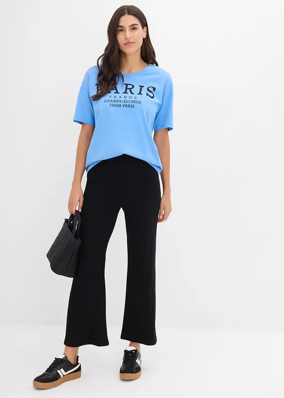 Ribbade leggings av viskosmix, kort modell, bonprix