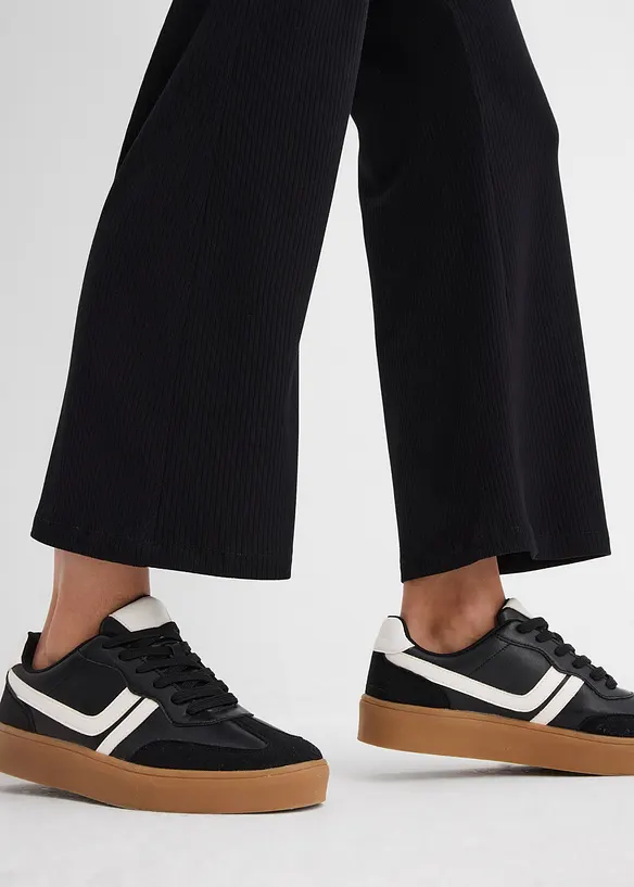 Ribbade leggings av viskosmix, kort modell, bonprix