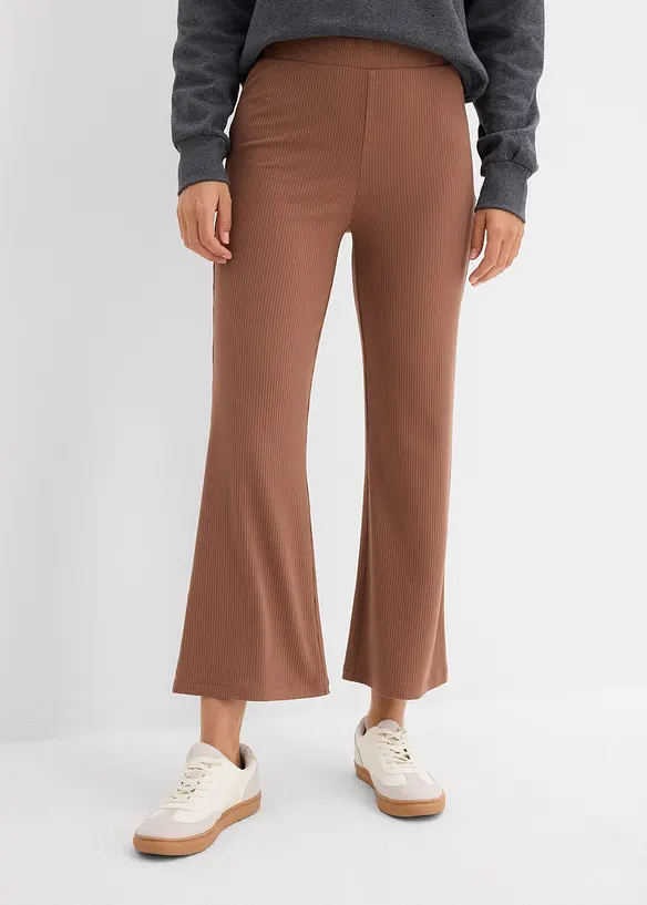 Ribbade leggings av viskosmix, kort modell, bonprix