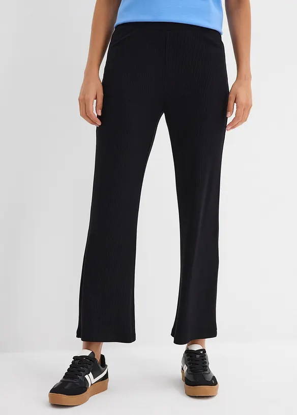 Ribbade leggings av viskosmix, kort modell, bonprix