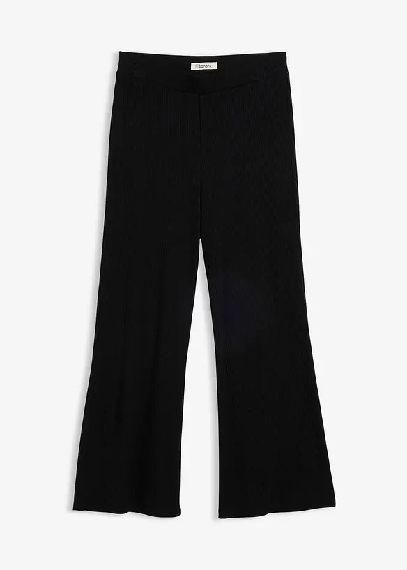 Ribbade leggings av viskosmix, kort modell, bonprix