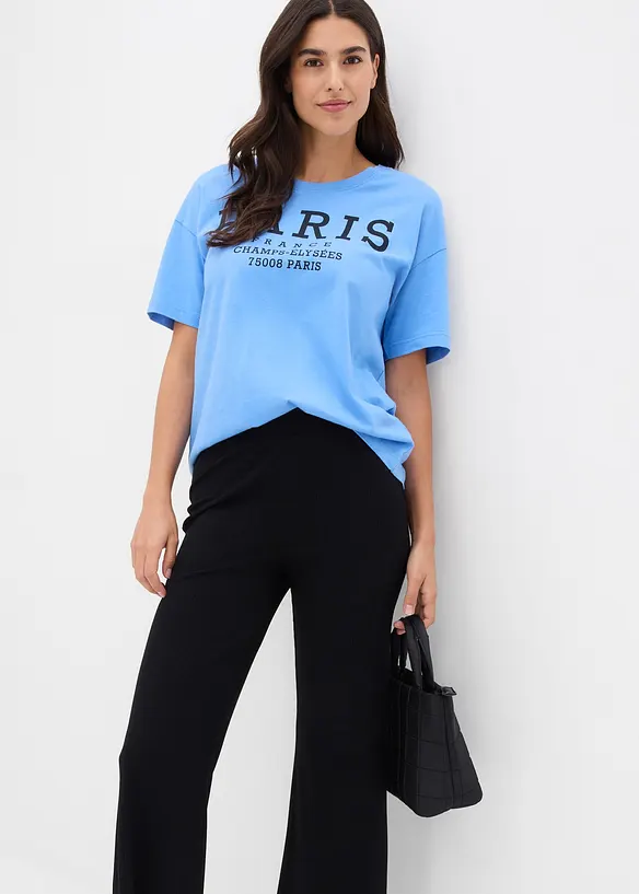 Ribbade leggings av viskosmix, kort modell, bonprix