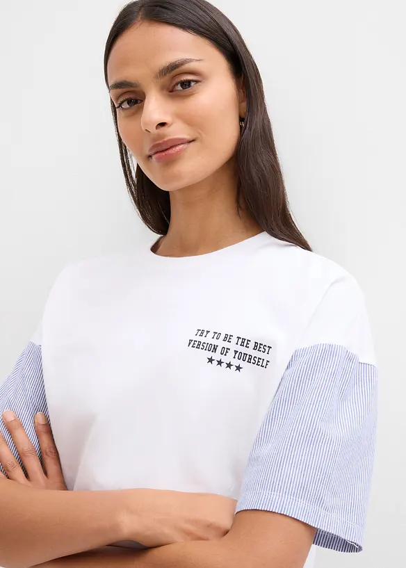 Oversizetopp i bomullsmix, bonprix