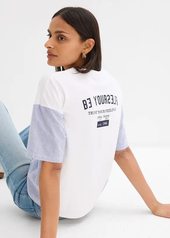 Oversizetopp i bomullsmix, bonprix