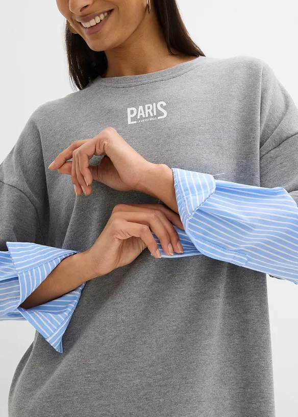 Sweatshirtkl&auml;nning i oversizemodell med blus&auml;rmar, bonprix