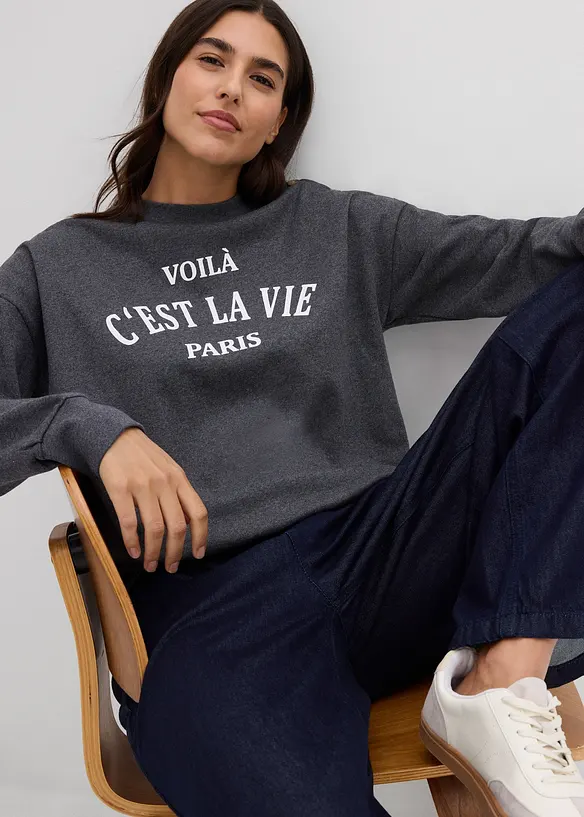 Sweatshirt av bomullsmix, bonprix