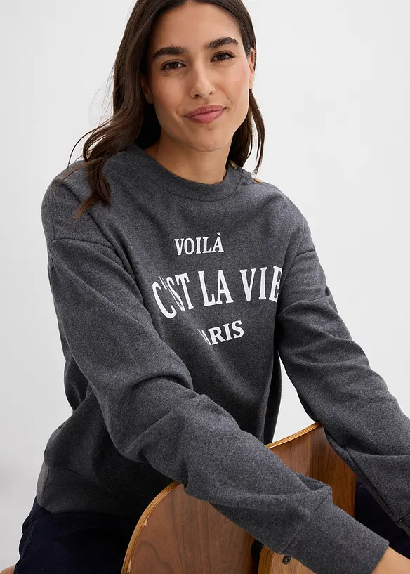 Sweatshirt av bomullsmix, bonprix