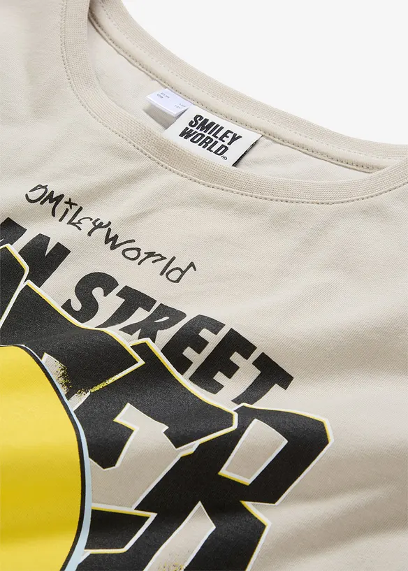 T-shirt med smileymotiv, av bomull, SmileyWorld