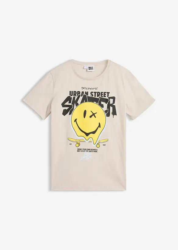 T-shirt med smileymotiv, av bomull, SmileyWorld