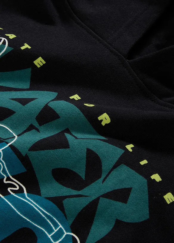 Sweatshirt med huva i ekologisk bomull, bonprix