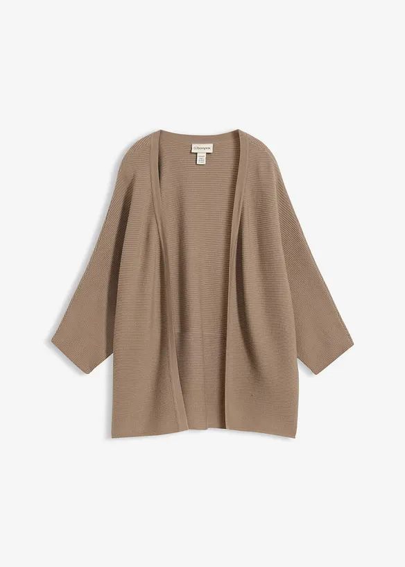 Ribbstickad oversizecardigan i viskosmix, bonprix