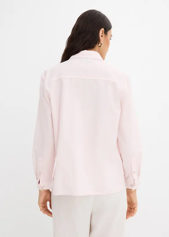 Randig skjortblus i ekologisk bomull, bonprix