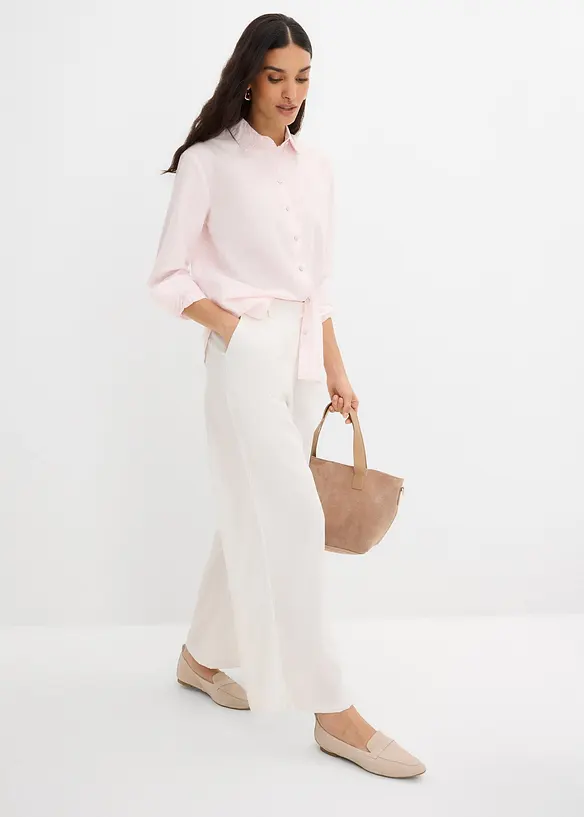 Randig skjortblus i ekologisk bomull, bonprix