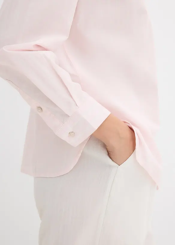 Randig skjortblus i ekologisk bomull, bonprix