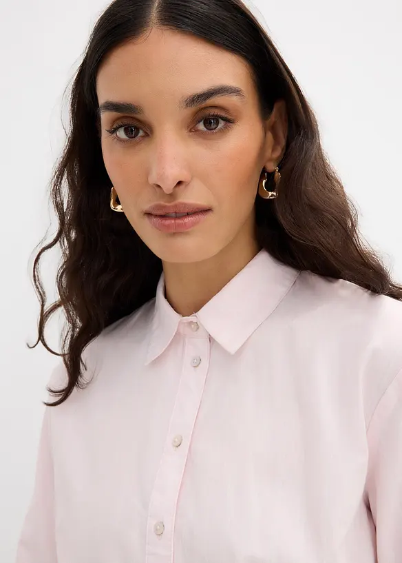 Randig skjortblus i ekologisk bomull, bonprix