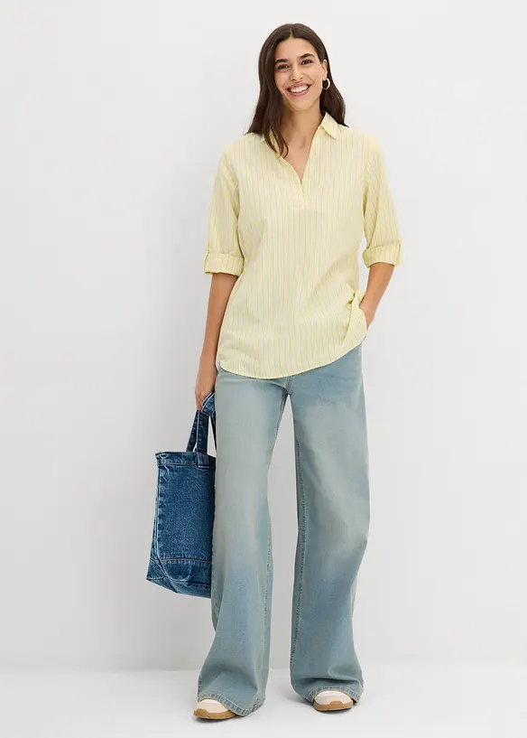 Blus av ren bomull, bonprix