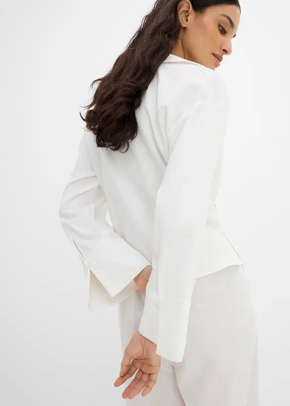 Asymmetrisk blus i viskosmix, bonprix