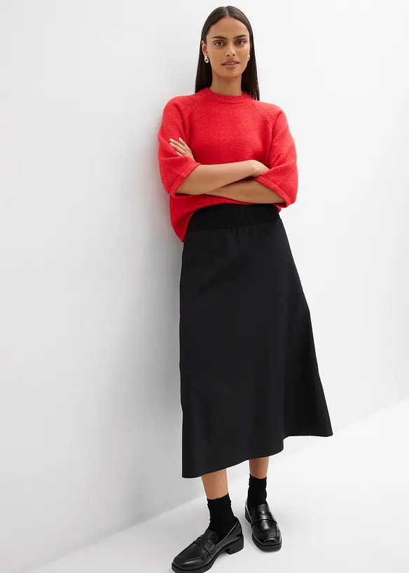 Mellanl&aring;ng kjol i ren bomull, bonprix