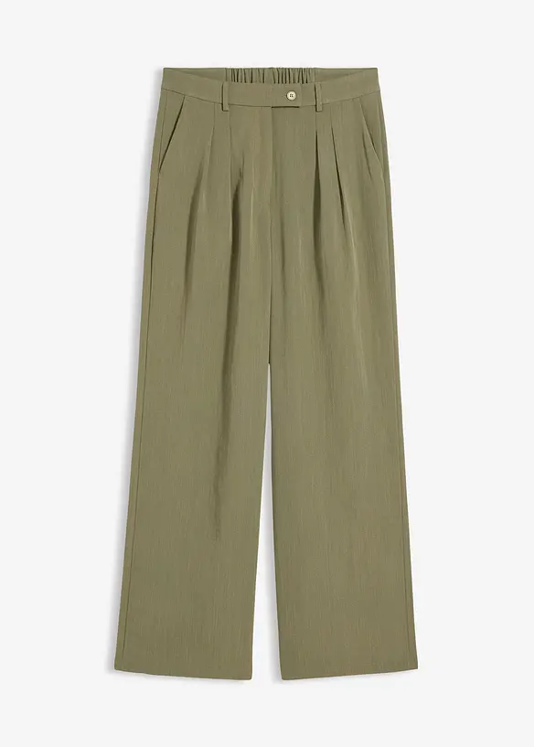 Byxa med dekorativ knapp, av viskosmix, bonprix