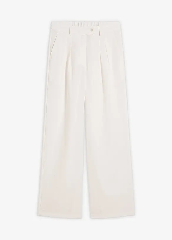 Byxa med dekorativ knapp, av viskosmix, bonprix