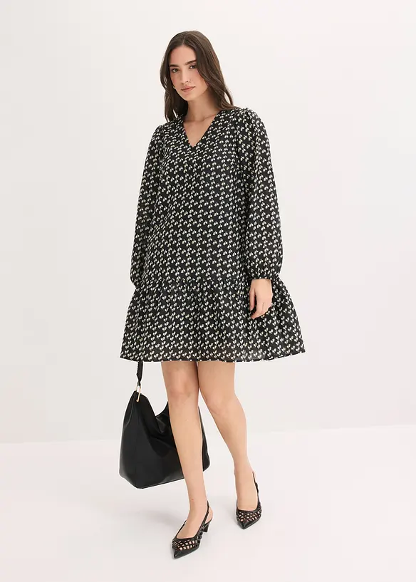 Minikl&auml;nning i krinklat material med struktur, bonprix