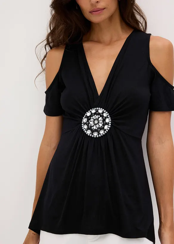 Topp med bara axlar och accessoar, bonprix