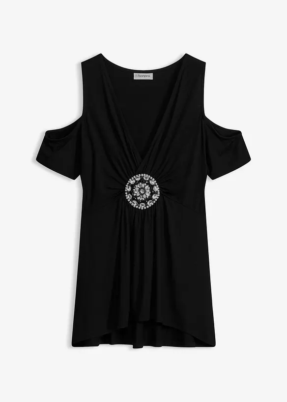 Topp med bara axlar och accessoar, bonprix
