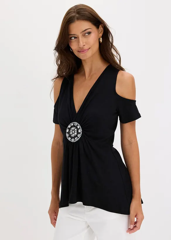 Topp med bara axlar och accessoar, bonprix