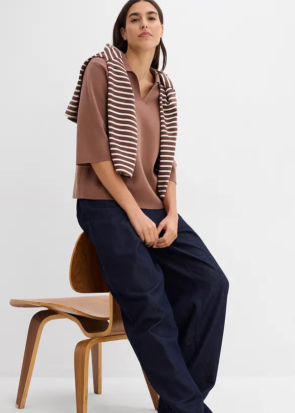 Stickad pik&eacute;tr&ouml;ja, bonprix