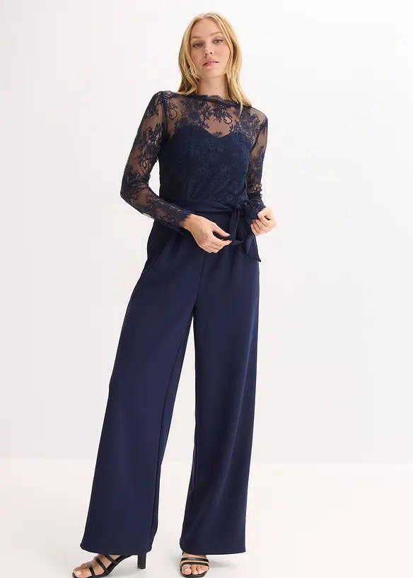 Jumpsuit med spets, bonprix