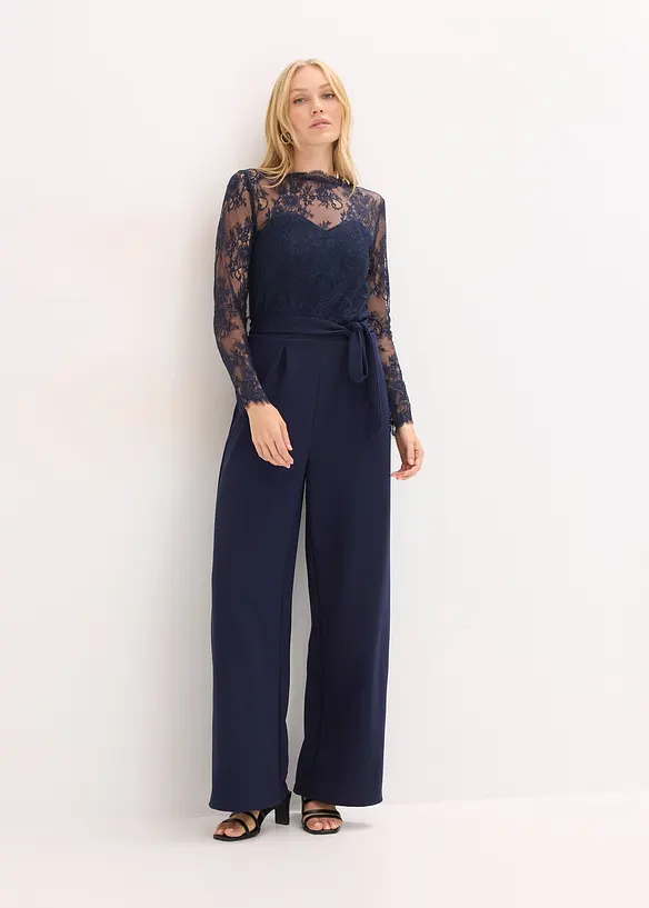 Jumpsuit med spets, bonprix