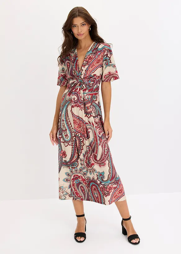 Midikl&auml;nning i insv&auml;ngd modell med omlotteffekt, bonprix