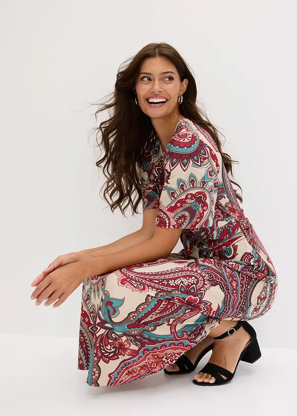 Midikl&auml;nning i insv&auml;ngd modell med omlotteffekt, bonprix