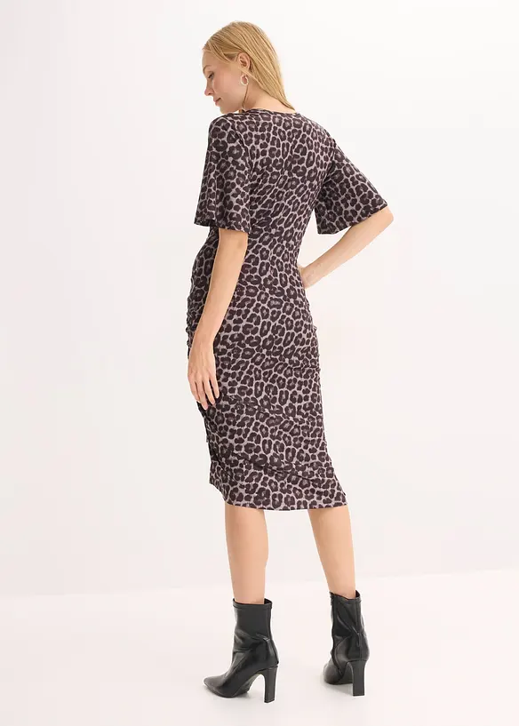 Mellanl&aring;ng kl&auml;nning med insv&auml;ngd midja, bonprix