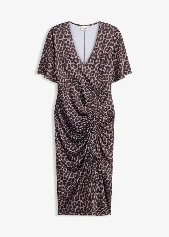 Mellanl&aring;ng kl&auml;nning med insv&auml;ngd midja, bonprix