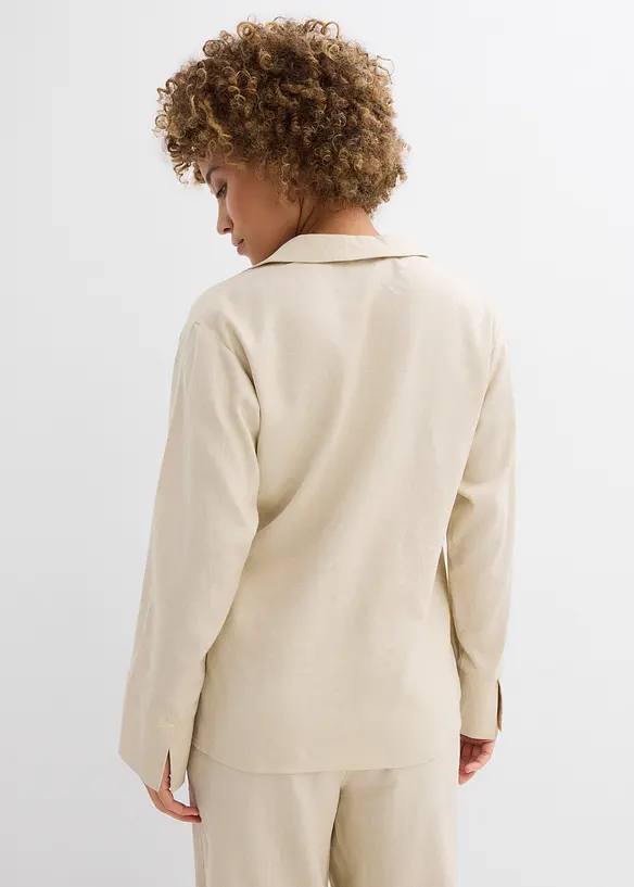 Omlottblus av linnemix, bonprix