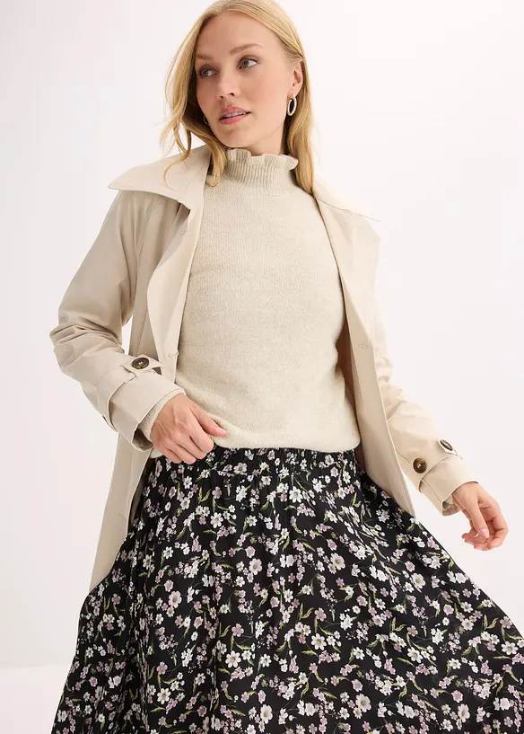 Midikjol av ren viskos, bonprix