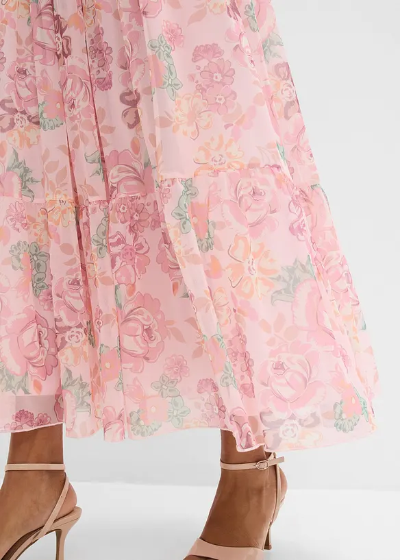 Maxikjol i mjuk mesh, bonprix