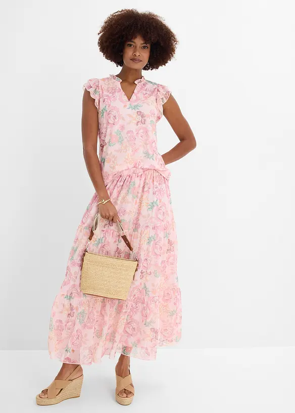 Blustopp i mjuk mesh, bonprix