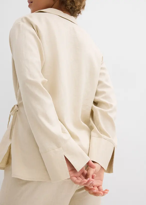 Omlottblus av linnemix, bonprix