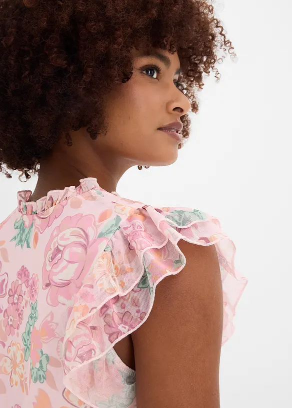 Blustopp i mjuk mesh, bonprix