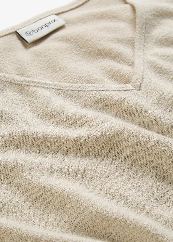 Oversizetopp med stickad look, bonprix