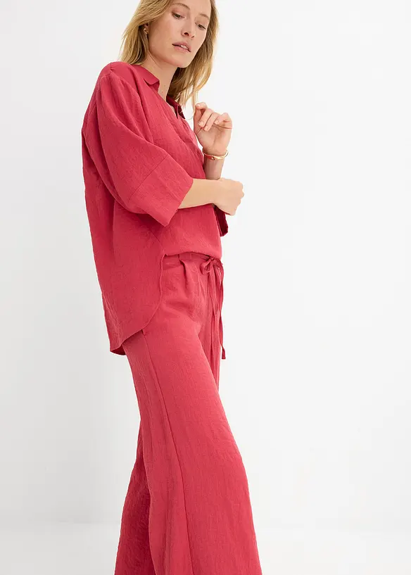 Culottebyxa i b&ouml;ljande viskosmix, bonprix