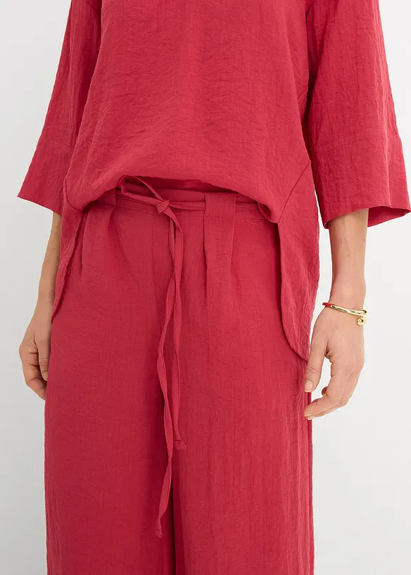 Culottebyxa i b&ouml;ljande viskosmix, bonprix