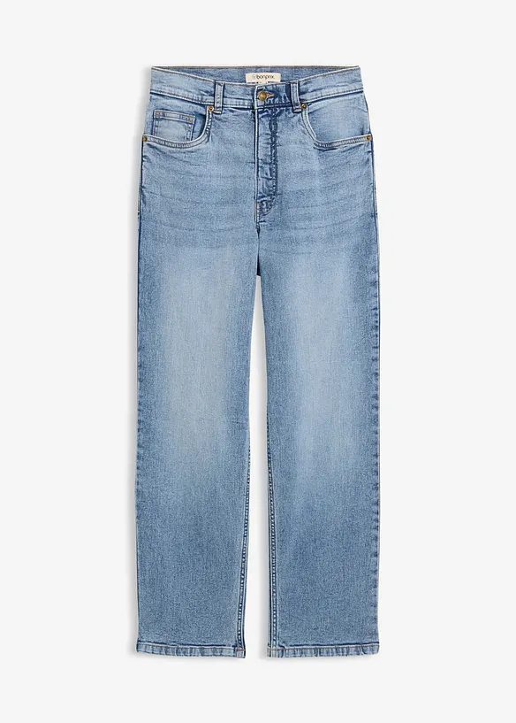 Straight jeans i Loose modell med High Waist, cropped, bonprix