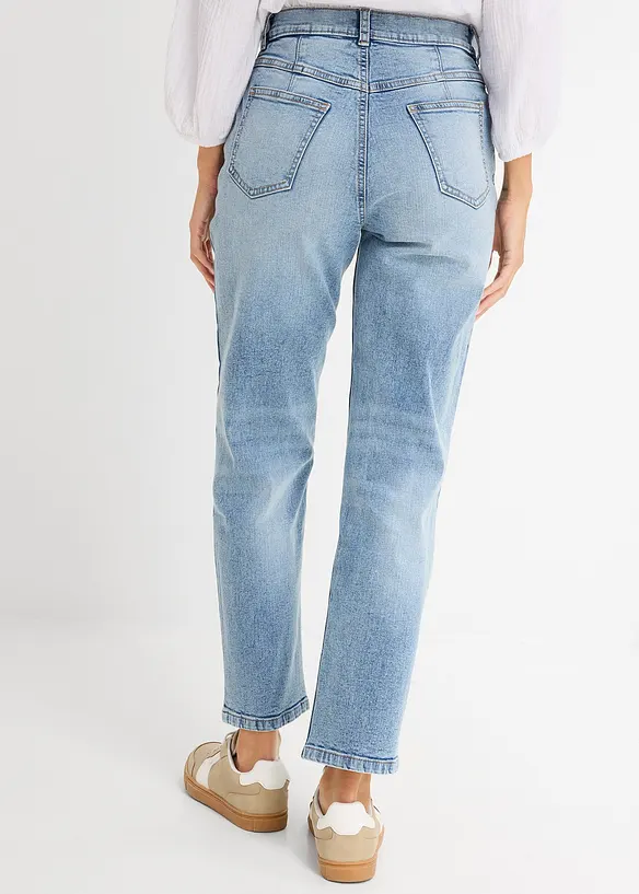 Straight jeans i Loose modell med High Waist, cropped, bonprix