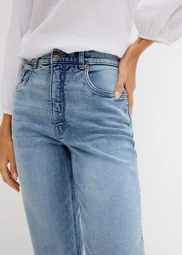 Straight jeans i Loose modell med High Waist, cropped, bonprix