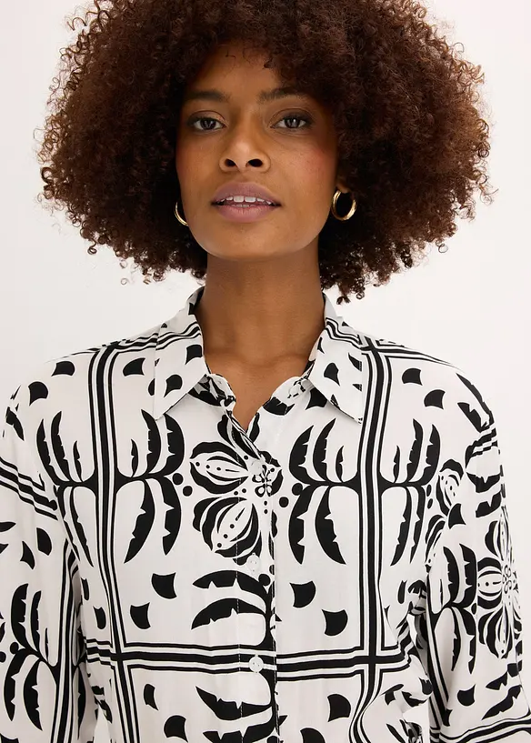 Skjortkl&auml;nning av viskos med mjukt fall, bonprix