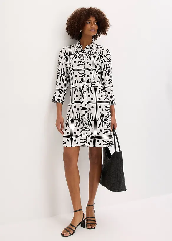 Skjortkl&auml;nning av viskos med mjukt fall, bonprix