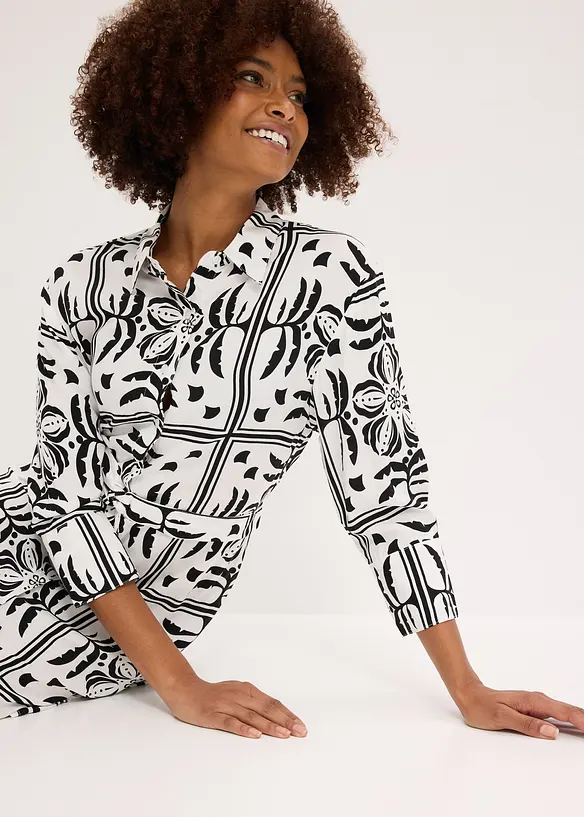 Skjortkl&auml;nning av viskos med mjukt fall, bonprix